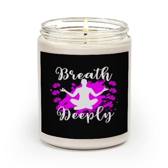 Yoga Scented Candles Breath Deeply Pink Lotus Gift Scented Candles