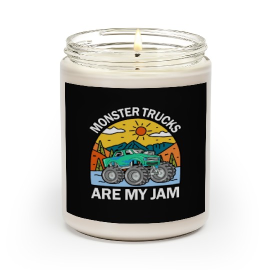 Monster Trucks Are My Jam Vintage Retro Scented Candles