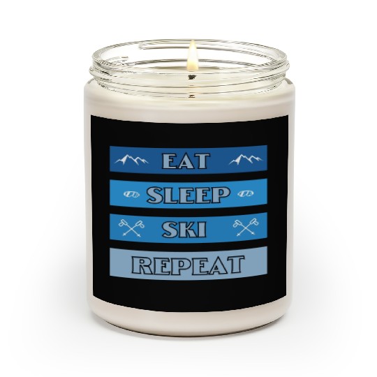 Eat Sleep Ski Repeat Modern Scented Candles
