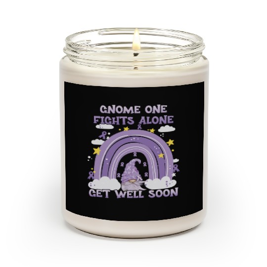 Gnome One Fights Alone Lavender Cancer Scented Candles