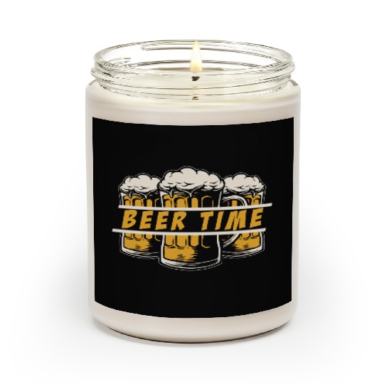 Beer Time Drinking Men Beer Lover Scented Candles