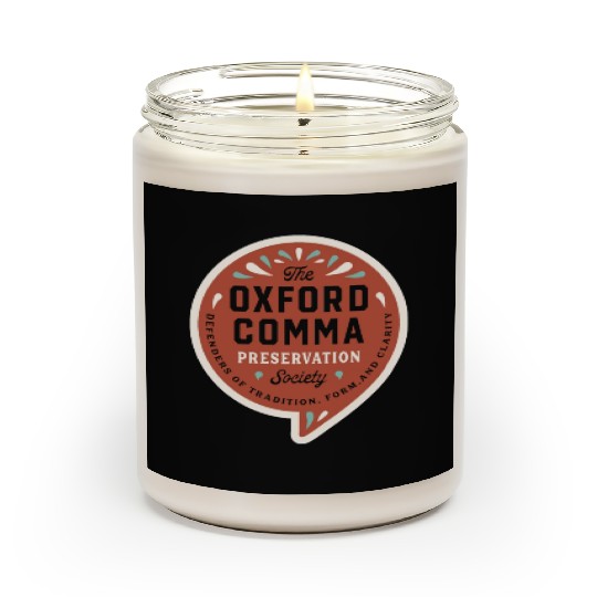 The Oxford Comma Preservation Society Scented Candles