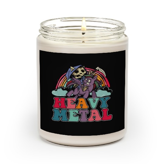 Heavy Grim Unicorn Rainbow Metal Music Lover Rock Scented Candles