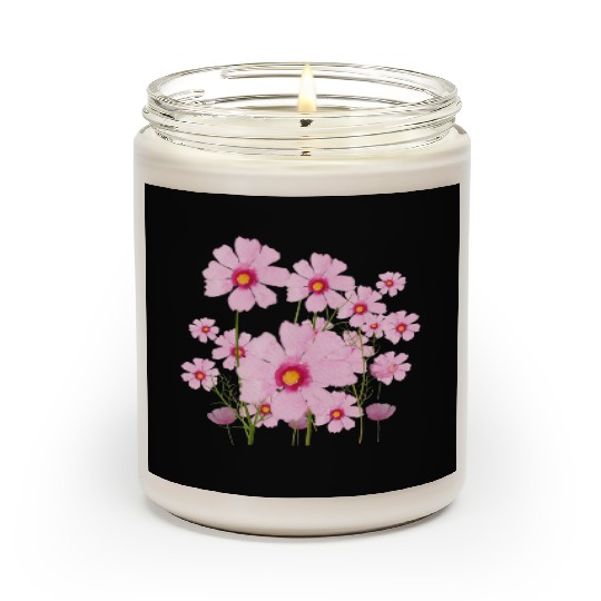 pink bouquet painted with watercolor Scented Candles