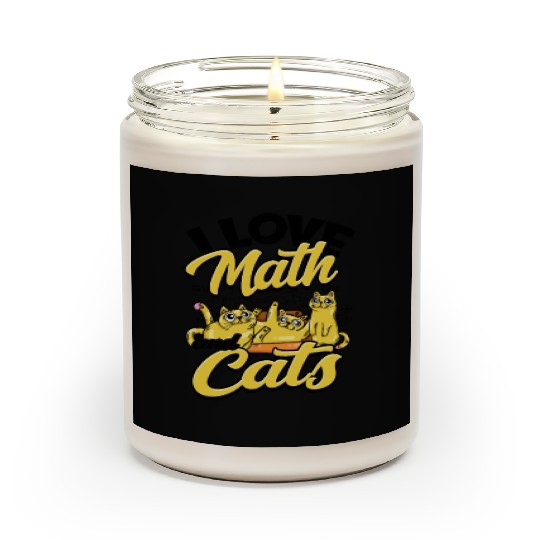I love math and cats - cats Scented Candles