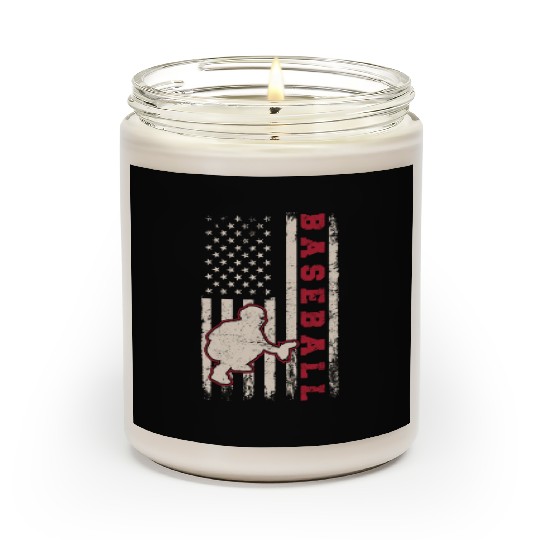 Baseball Catcher USA Flag Patriotic American Flag Scented Candles