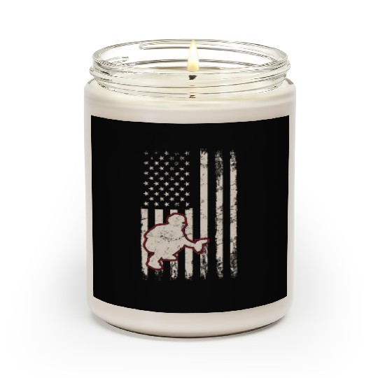 Baseball Catcher USA Flag Patriotic American Flag Scented Candles