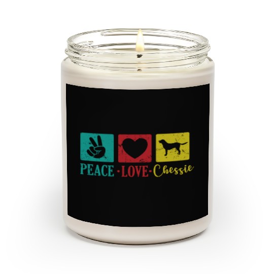 Peace Love Chessie Dog Chesapeake Breed Scented Candles