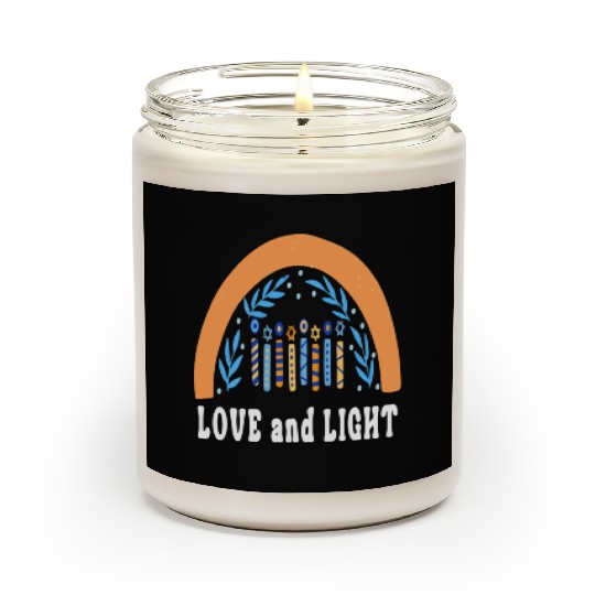 Love And Light Rainbow Hanukkah Jewish Chanukah Scented Candles