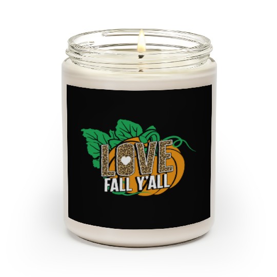 Halloween Scented Candles, Love Fall Y'all Cute Pumpkin
