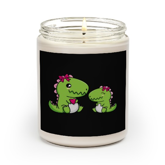 Big sister brother dino siblings boy girl heart Scented Candles