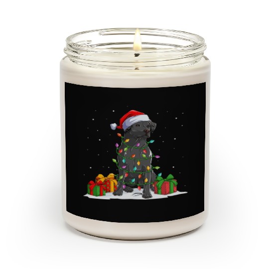 Black Lab Labrador Christmas Lights Pajama Dog Scented Candles