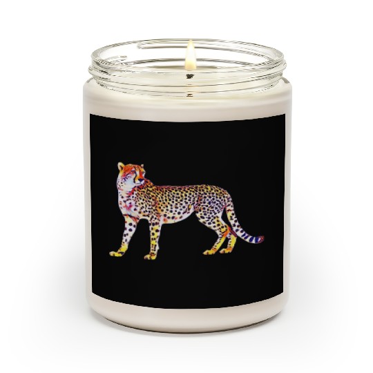 Cheetah Mother with Cubs Motif Predator Cat Animal Scented Candles