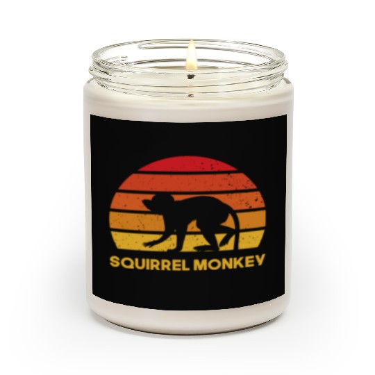 squirrel monkey sunrise sundown design Scented Candles