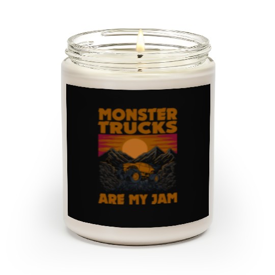 Monster Trucks Are My Jam Vintage Retro Scented Candles