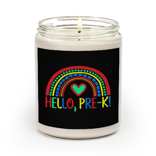 Hello Preschool Teacher First Day Funny Back To Sc Scented Candles