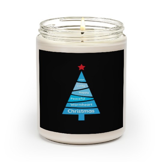 Minimalist Light Blue Christmas Pine Scented Candles