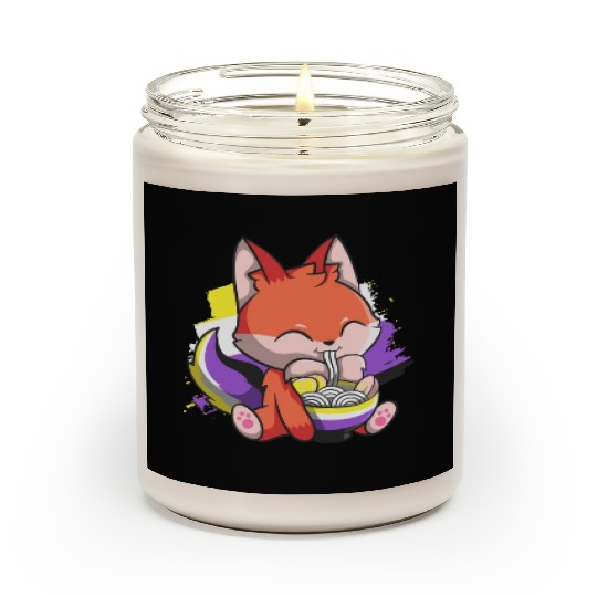 Nonbinary Pride Kawaii Fox Ramen Noodles Non Binar Scented Candles