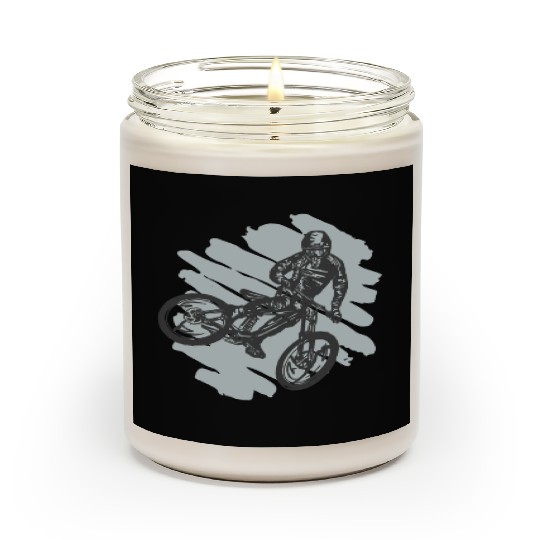 Mountain Bike Biking Down Hill Cyclist Scented Candles