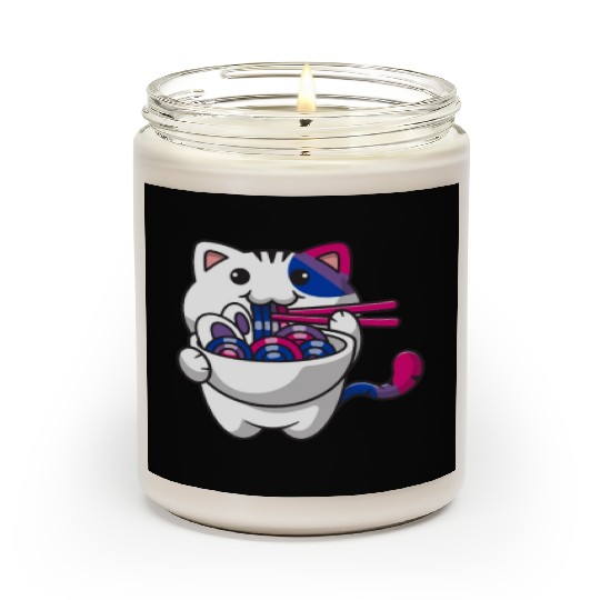 Bisexual Pride Bi Kawaii Cat Ramen Noodles Bisexua Scented Candles