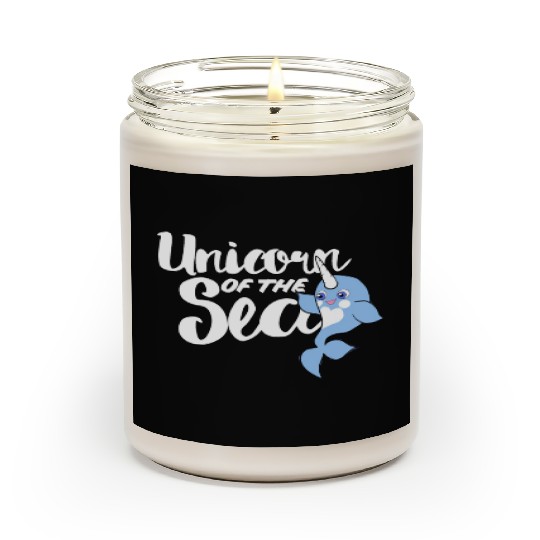 Unicorn of the sea narwhal humor Scented Candles