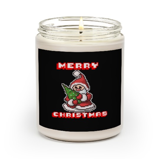 Merry Christmas I Xmas I 8 Bit Pixelated Santa Scented Candles