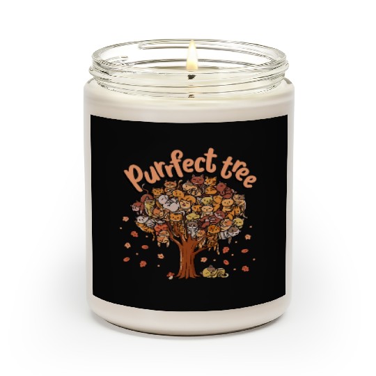 Purrfect Tree Kittens Family Of Cats Fall Season Scented Candles
