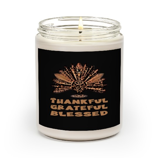 Thankful grateful blessed leopard Scented Candles