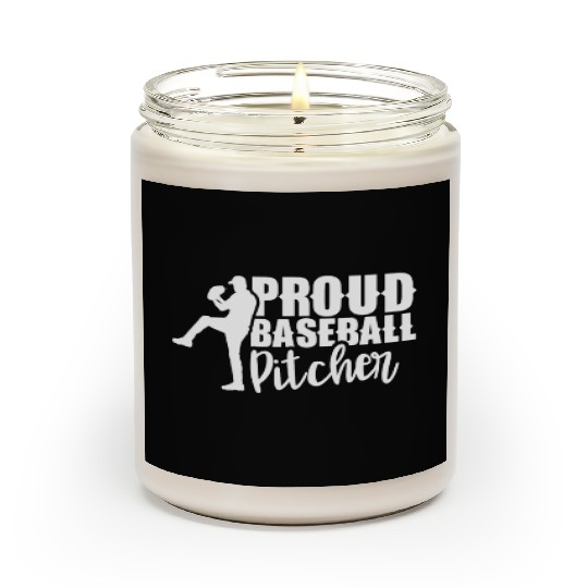 Proud Baseball Pitcher Hobby Sayings Player Scented Candles