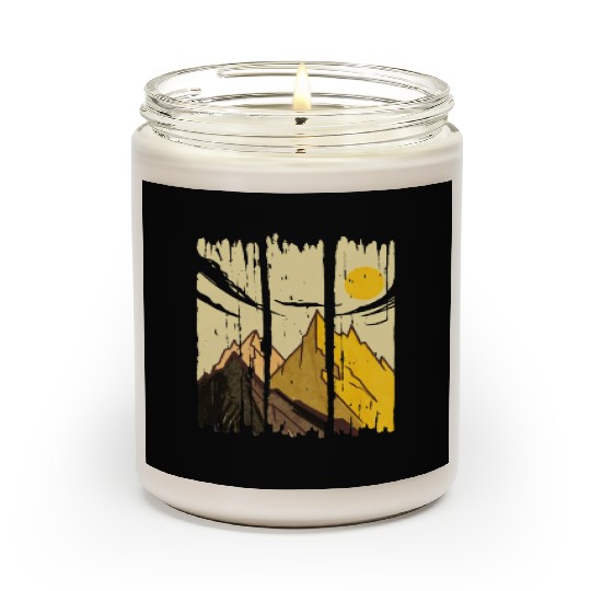 Painted Art Mountains With Sun Scented Candles