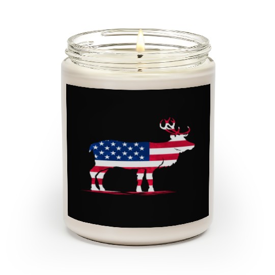 Patriotic US Flag Colored Moose Reindeer Elch Scented Candles