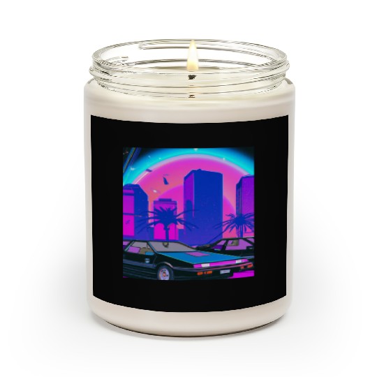 Vaporwave Car Synthwave City Scented Candles
