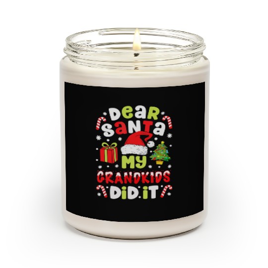 Dear Santa My Grandkids Did It Candy Canes Funny Scented Candles