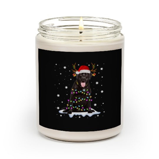 Black Lab Labrador Christmas Tree Light Pajama Dog Scented Candles