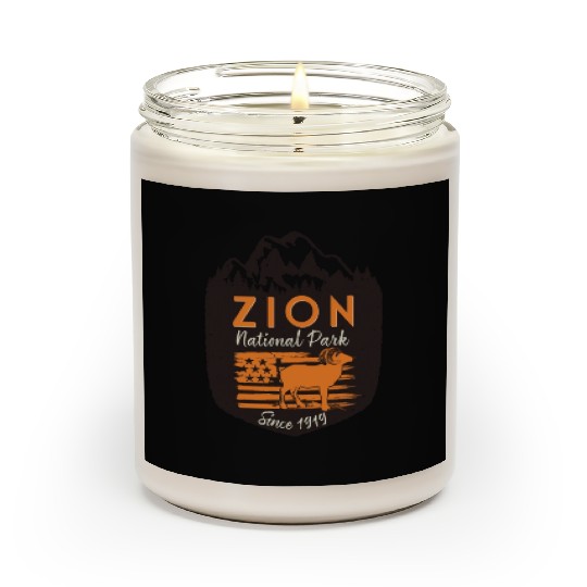 Zion National Park US Flag Bighorn Sheep Scented Candles