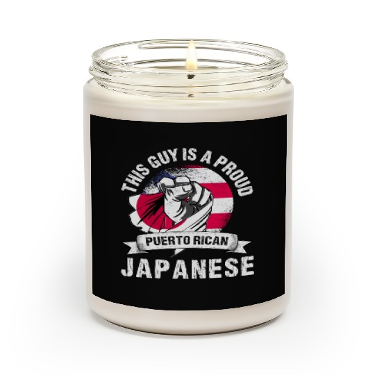 Puerto Rico Flag Japan Grown Men Boys Guy Scented Candles