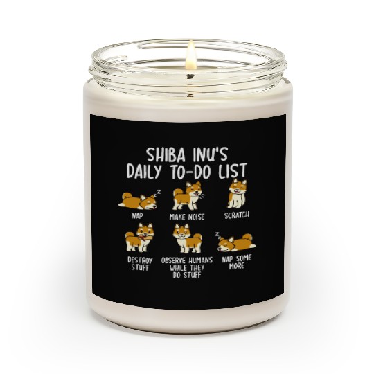 Shiba Inu Daily To Do List Scented Candles