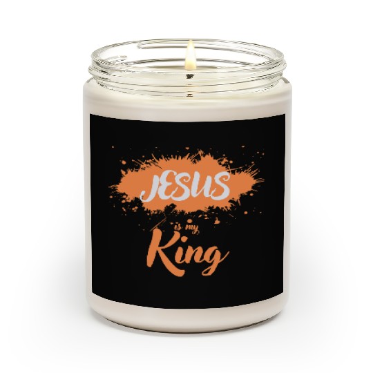 JESUS is my King orange light Scented Candles