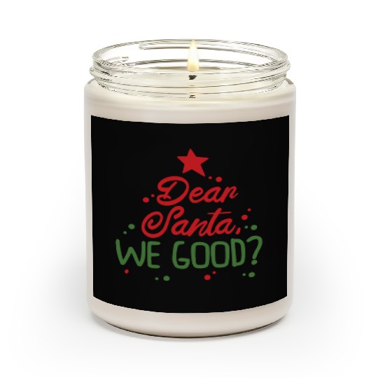 Dear Santa Christmas Holiday Typography Scented Candles