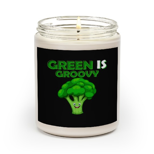 Green Is Groovy Vegetable Broccoli Scented Candles