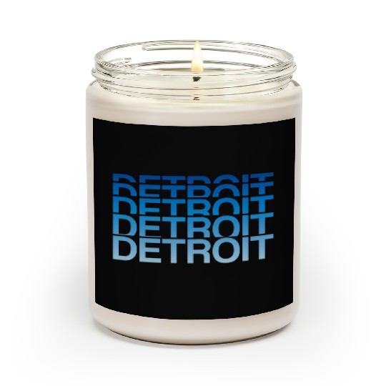 Stacked Detroit Michigan Text Scented Candles