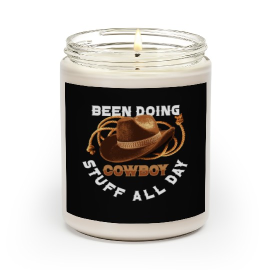 Cowboy Barn Bull Rider Rodeo Country Western Gift Scented Candles