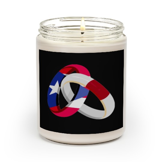 Puerto Rico Flag Japan Grown Ring Marriage Wedding Scented Candles