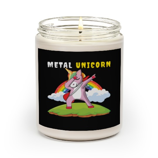 Dabbing Unicorn Rainbow Metal Music Heavy Rock Scented Candles