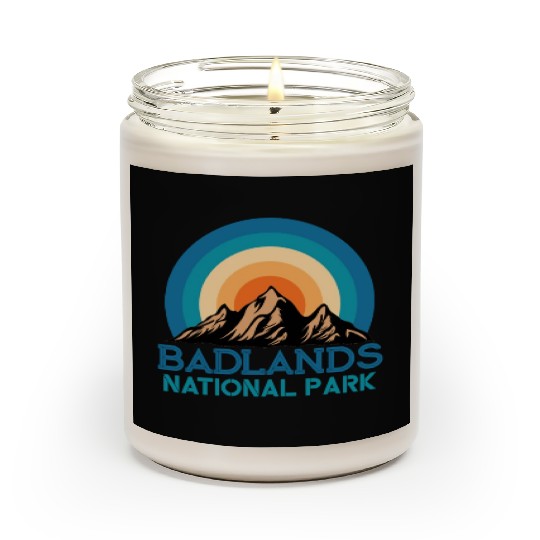 Cool Vintage Retro Badlands National Park Mountain Scented Candles