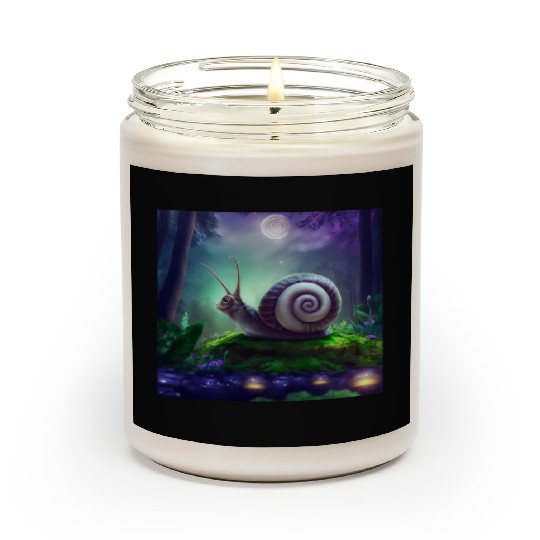Spiral Moongazing Snail Ombre Aqua Lavender sky Scented Candles
