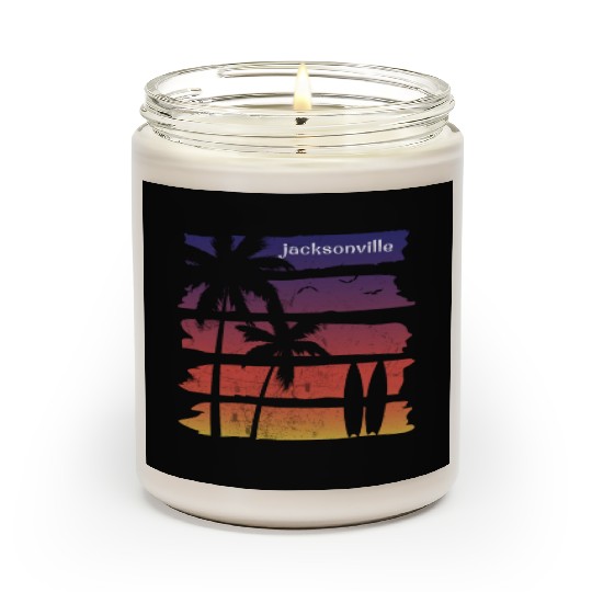 Cool Jacksonville Florida Surfing Fan Beach Palm Scented Candles
