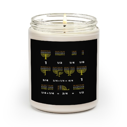 Hanukkah Math Fractions Menorah Chanukah Teacher Scented Candles