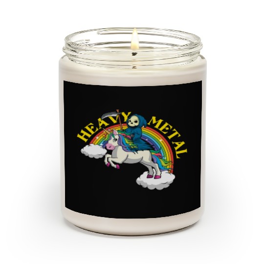 Skeleton Unicorn Rainbow Metal Music Heavy Rock Scented Candles