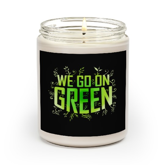 We Go On Green Logo For Vegetarian And Vegan Scented Candles